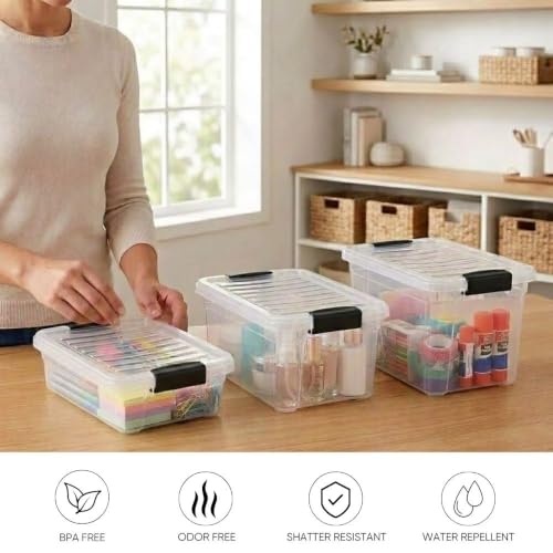 Superio 2.3 Quart Clear Plastic Storage Containers with Lids, Stackable Organizer Bins, BPA-Free Storage Boxes for Home, Office, Dorm & Classroom, 1 Pack - size: 2.3 Quart