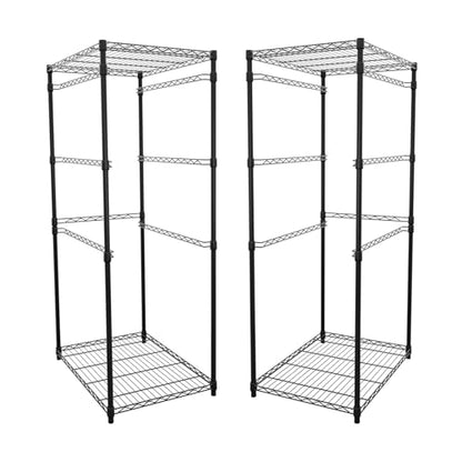 MonsterRAX 2-Pack 5-Tier NSF Bin Rack for 27-Gal Totes, Black - color: Black