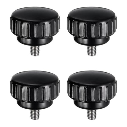 uxcell 4pcs Knurled Clamping Knobs M5 x 8mm Metric 304 Stainless Steel Male Thread Thumb Screw on Type 25mm Plastic Round Head Threaded Hand Bolt Stud Knobs Black - size: M5 x 8mm x 25mm