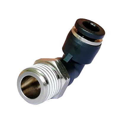 10 Pack Push to Connect Air Fittings 90 Degree Pneumatic Tube Fitting Male Elbow 1/4" Tube OD x 1/4" NPT Thread - size: 1/4" OD x 1/4" NPT