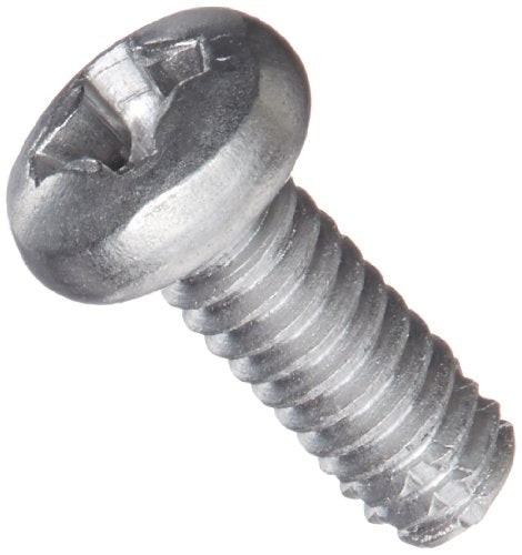 Small Parts 0204FPP410 410 Stainless Steel Thread Cutting Screw, Plain Finish, Pan Head, Phillips Drive, Type F, #2-56 Thread Size, 1/4" Length (Pack of 100)