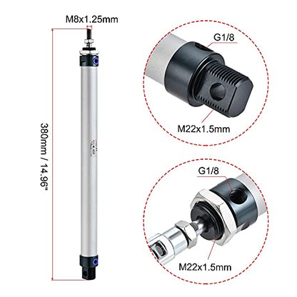 uxcell Pneumatic Air Cylinder 20mm Bore 250mm Stroke with Y Connector and Quick Fittings, MAL 20x250, for Automatic Equipment - size: 20mmx250mm