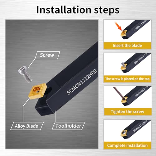 1/2" 12mm Indexable Lathe Turning Tool 21Pcs Kit for Turning - color: 7pcs 1/2" 12mm Shank +14pcs Inserts
