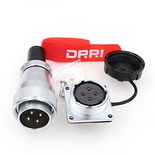 WEIPU Heavy Duty WS20 4-Pin Metal Aviation Circular Bulkhead Connector Male Plug Female Socket for AC DC Signal LED Industrial Equipment - size: 4 Pin 25A