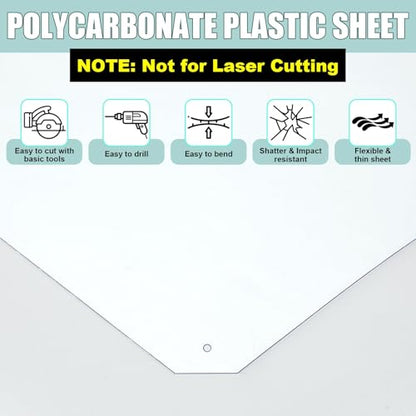 Beeveer 1 Pcs Clear Polycarbonate Sheet 12 x 96 Inch Plastic Panel Roll - size: 12 x 96 inches