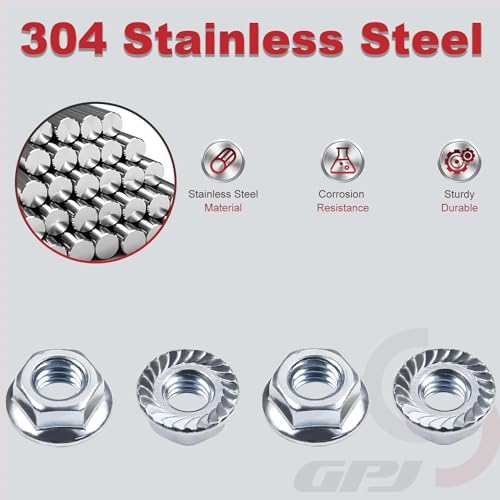 1/4-20 Serrated Flange Hex Nuts 1/4" Hardware Nuts for Car Front Grill - size: 1/4"-20