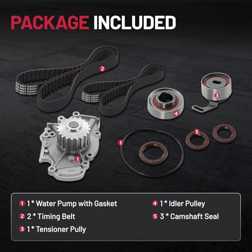 BDFHYK TBK244 Engine Timing Belt Kit with Water Pump Compatible with Honda 1994-2002 Accord 1998 Odyssey Compatible with Acura 1997-1999 CL 2.2L 2.3L L4 SOHC for TBK244 TBKWP244 - size: TBK244