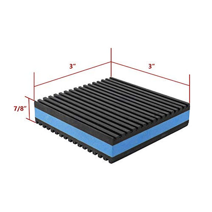 LBG Products Rubber Anti-Vibration Isolator Pads,Heavy Duty Blue EVA Pad for Air Conditioner,Compressors,HVAC,Treadmills etc (3'' X 3'' X 7/8'') - size: 3'' X 3''