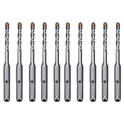 10 Pack 1/4" x 6.3" SDS Plus Rotary Hammer Bit, Concrete Drill Bits - size: 1/4 inch - 10 PACK
