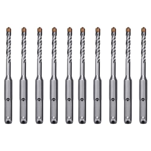 10 Pack 3/16" x 6.3" SDS Plus Rotary Hammer Bit, Concrete Drill Bits - size: 3/16 inch - 10 PACK
