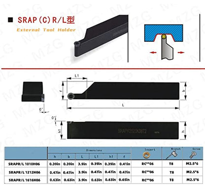 1/2" SRACR1212 H06+10Pc R3 Inserts Lathe Turning Holders 90 Degrees Lathe Turning & Profiling Tool Holder for Round Carbide Inserts RCMT0602MO Right Hand (SRACR 1212 H06 + R3 Gray) - style: SRACR 1212H06+10psc R3 Gray