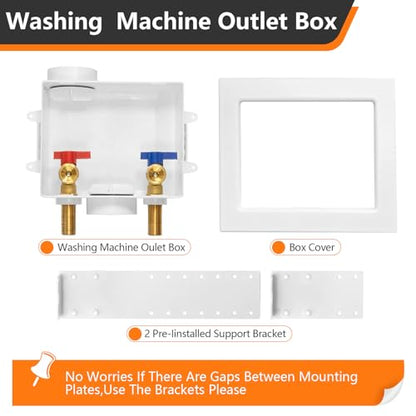 HeSun Washing Machine Outlet Box, 1/2"MIP(Sweat) x 3/4"MHT Outlet(WM001-1) - size: Washing Machine Box W/ Regular, style: Sweat MIP