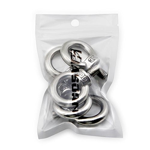 Yasorn 5pcs M8/0.32" Stainless Steel 304 Lifting Ring Eye Bolt Set - Heavy Duty Industrial Grade, Corrosion Resistant, Silver, Perfect for Hoisting and Securing Loads - size: M8