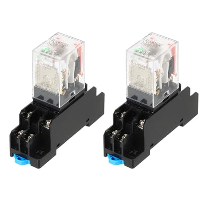 MECCANIXITY 2 Set DC12V Electromagnetic Relay 8-Pin 10A DPDT 2NO 2NC