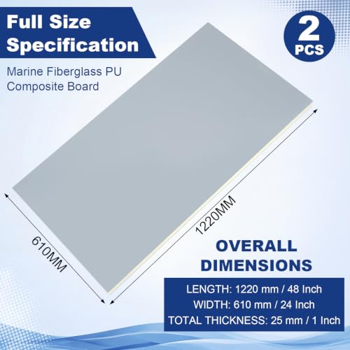 2 Pack Marine Composite Board, Fiberglass Reinforced Panel 2x4 Ft DIY Panel