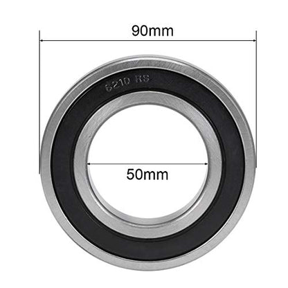 6210-2RS Deep Groove Ball Bearings Z2 50x90x20mm Double Sealed Carbon Steel 2pcs - size: 50mmx90mmx20mm