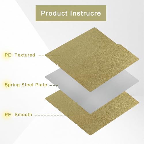 Double Sided Textured PEI Build Plate for Kobra S1 264x276mm Spring Steel Sheet Magnetic Heated Bed Plate - color: Double side PEI, size: 276*264mm Kobra S1