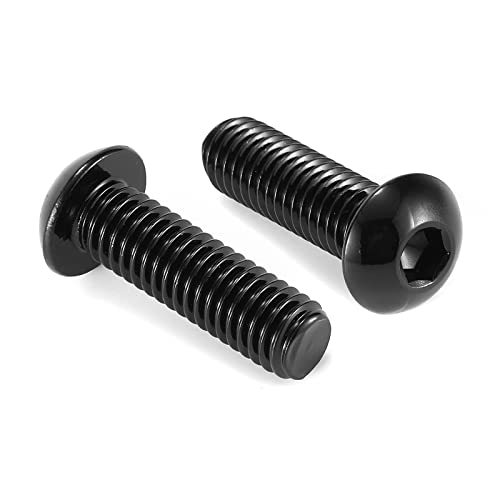 3/8-16 x 7/8" Button Head Socket Cap Bolts Screws, 20Pcs 304 Stainless Steel 18-8, Allen Hex Drive, Black Oxide by SG TZH(with Hex Spanner) - size: 3/8-16 x 7/8"