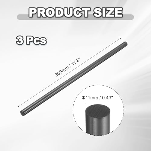 PATIKIL Graphite Rod 3 Pcs Graphite Stirring Rod 300x11mm Cylinder Stick - size: 300x11mm