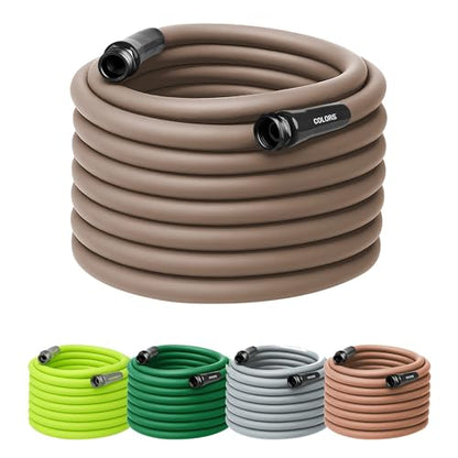 Flexzilla Colors Garden Hose 5/8 in. x 100 ft., Lightweight All-Weather Water Hose, Durable and Flexible, Leak-Free Connections, Brown Mulch - color: Brown Mulch, size: 100ft, style: Standard Grip