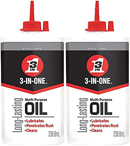 3-in-ONE 10038 Multi-Purpose Oil 8 oz (Pack of 2)