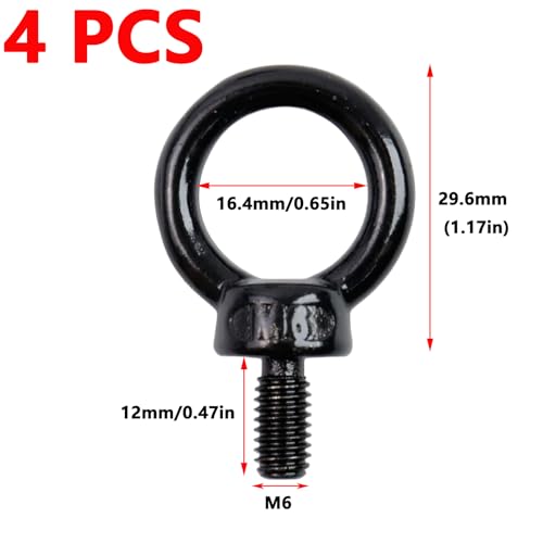 Antrader M6 Lifting Eye Bolts,Machinery Shoulder Lifting Eye Bolt,4Pcs - size: M6,4pcs
