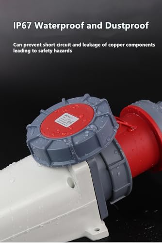 IEC60309 Waterproof CEE Industrial Reverse Plug Connector Surface Mounted Male Socket 4Pin 125A(UI Standard 100A) 380-415V 3P+E Flame Retardant IP67 - style: Surface Mounted Socket(W)