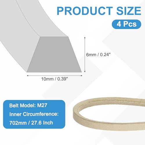 uxcell 4Pcs M27 Industrial Sewing Machine Belt 29.1" Outer Girth Rubber - size: M27