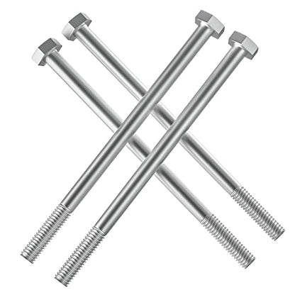 1/2-13 x 7 (1 to 7" Optional) Hex Head Screw Bolt, Stainless Steel 18-8(304), Partially Threaded,5pcs - size: 1/2-13 x 7"