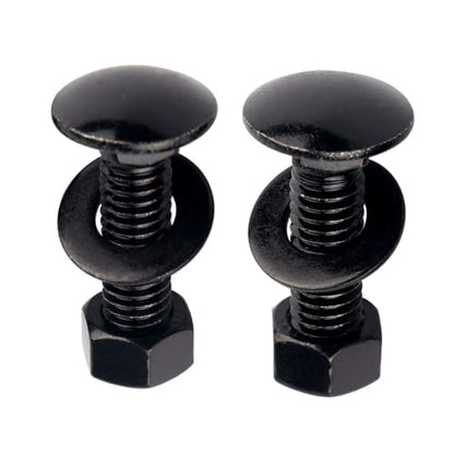 6 Sets 3/8-16 x 1-1/4" Carriage Bolts Screws Round Head Square Neck and Hex Nuts, Flat Washers 304 Stainless Steel 18-8 Full Thread, Black - color: Black, size: 3/8-16 x 1-1/4" (6 Sets)