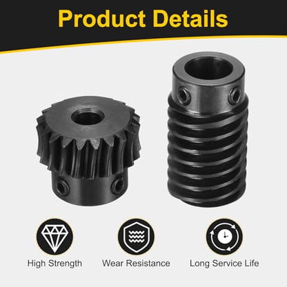 uxcell Worm Gear Set 1 Mod 20T 1:20 Reduction Rate,Gear 6mm,Rod 10mm Bore - size: Gear 6mm, Rod 10mm Bore
