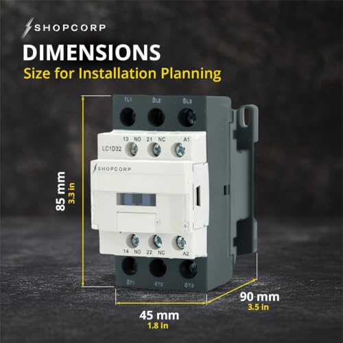 3 Pole contactor 120v Coil 30 Amp Normally Open IEC 660V Switch, Auxiliary 1NO/1NC –110-120VAC Coil, Lighting AC Contactor with Mounting Base for DIN Rail - 20 Pack - style: 20 Pack
