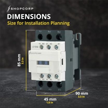 3 Pole contactor 120v Coil 30 Amp Normally Open IEC 660V Switch, Auxiliary 1NO/1NC –110-120VAC Coil, Lighting AC Contactor with Mounting Base for DIN Rail - 20 Pack - style: 20 Pack