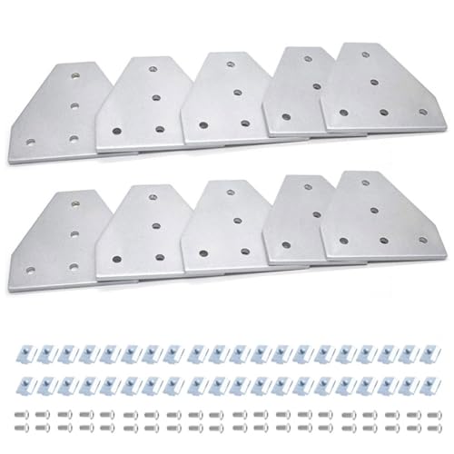 10pcs 4040 Corner Bracket T Joint Plate Connector Silver - color: Silver, size: 40T