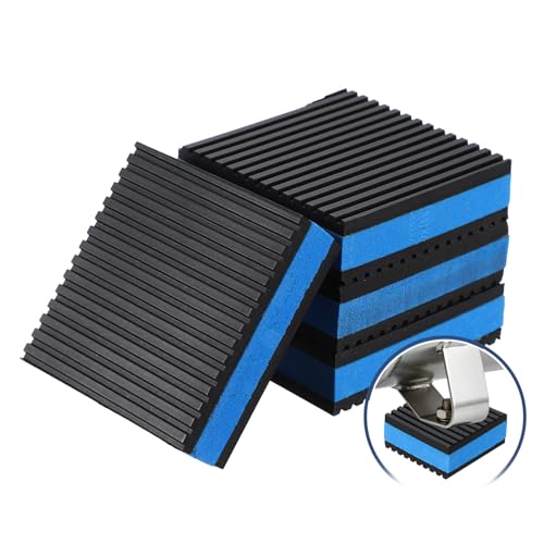 HARFINGTON 4Pcs Rubber Anti-Vibration Pads 3" x 3" x 7/8" Heavy Duty EVA Vibration Isolation Mats for HVAC Washers Compressors Treadmills Air Conditioner - size: 3"