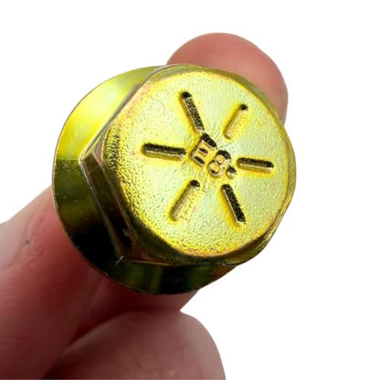 3/8"-16 x 2-1/4" Grade 8 Hex Flange Bolts Qty 10 | SAE J429 High-Strength Coarse Thread Fasteners for OEM, MRO & Industrial Use 2.25" Yellow Zinc Plated