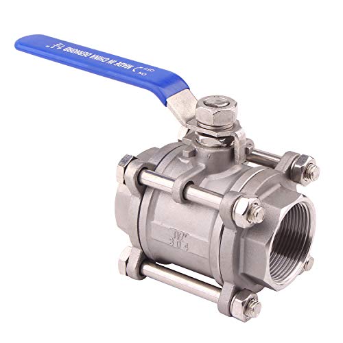 DERNORD Ball Valve 1.5 Inch NPT Threaded - Stainless Steel 304 Female 3 Piece Full Port (1.5" NPT Female) - size: 1.5" NPT Female