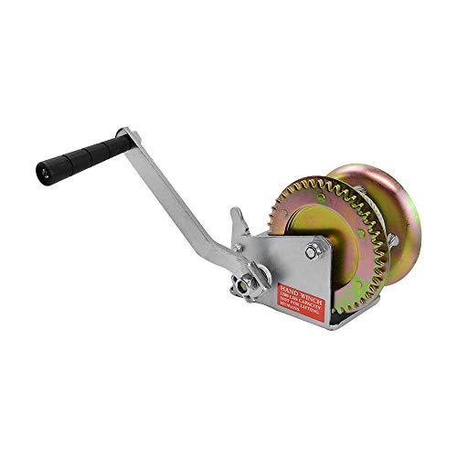 1200LB Hand Winch with 26ft Cable, Gear Crank Manual Winch for Boat Trailer, ATV, and RV, Drop Forged Steel Construction for Lifting, Pulling, and Loading Applications