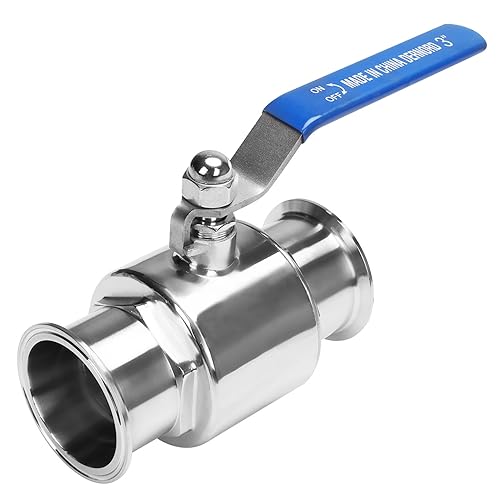 DERNORD 3 inch Tri-Clamp Clover Ball Valve Stainless Steel 304,PTFE Lined. (3 inch Tube OD) - size: 3 inch Tube OD