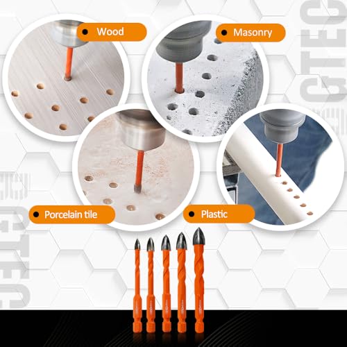 BGTEC Cemented Carbide Drill Bits Masonry Drill Bits, 10pcs Quick-fit Shank 6MM Cross Spiral Hard Alloy Drill Bit for Wood Plastic Masonry Ceramic Tile Concrete Marble - size: 10pcs 6mm