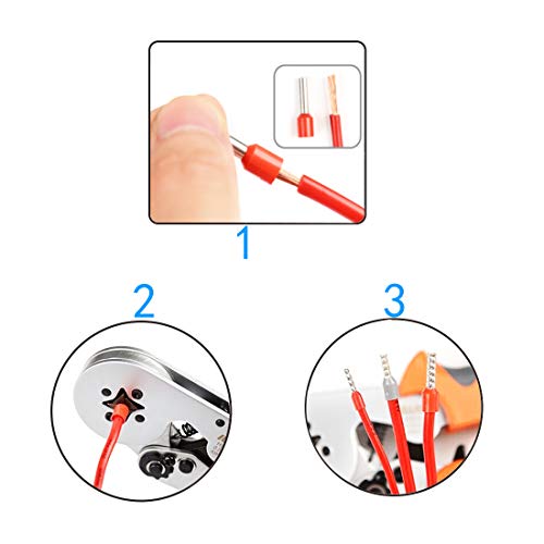 70PCS 4 Gauge Ferrule Connectors - Insulated End Terminals for Car Amplifier Power-Cable Terminals Clean Install and Better Connection (Black+Red) - color: 4 Gauge Ferrule Connectors Black+Red(70PCS)