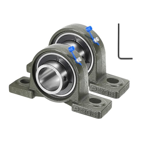 uxcell 2 Pcs UCP208-25 Pillow Block Bearings 1-9/16 inch Bore Self Alignment, Solid Cast Iron Base Mounted Chrome Steel Bearings - size: UCP208-25