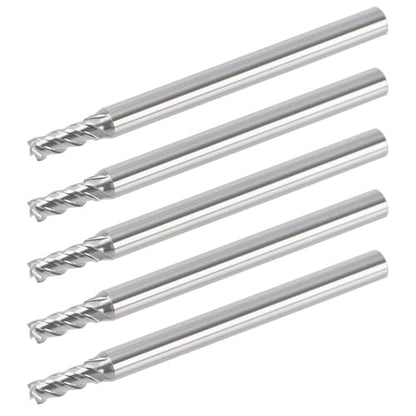 1/8" Ceramic Square End Mill 4 Flute Milling Bits Set for Steel 5pcs - size: 1/8 inch