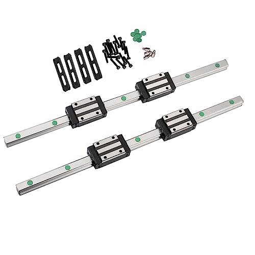 250MM Linear Rail 2PCS HGR15 Linear Guide Rail HGH15 Linear Slide Rail with 4PCS HGH15CA Carriage Slider Block CNC Kit - size: 250MM