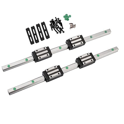 250MM Linear Rail 2PCS HGR15 Linear Guide Rail HGH15 Linear Slide Rail with 4PCS HGH15CA Carriage Slider Block CNC Kit - size: 250MM