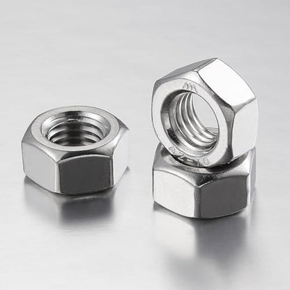 Wensilon 8#32 304 Stainless Steel Hex-Nuts (200pcs) - size: 8#32