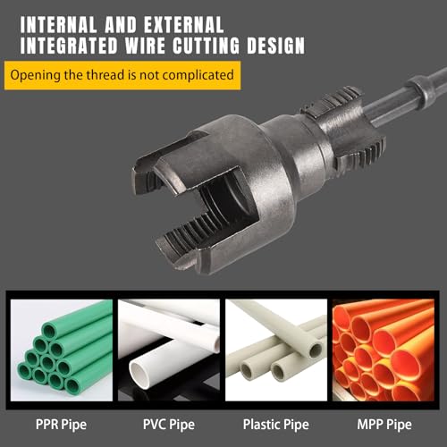 2 in1 Integrated Internal & External Pipe Threading Tool, 2Pcs Dual-Function PVC Pipe Threader Set 1/2" and 3/4" Dies with Hex Shank, Pipe Thread Cutting Tool, PVC Thread Maker Tool for Electric Drill