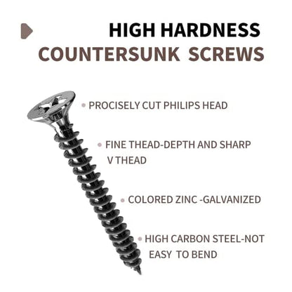 #4 x 5/16" Flat Head Self-Tapping Small Wood Screws, M3x8mm(100Pcs) - color: 100 PCS, size: #4x5/16''-100 PCS