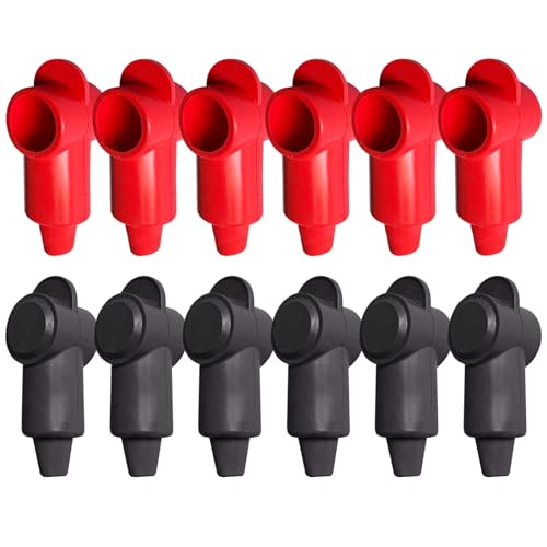 Ampper Silicone 3/8" Stud Terminal Covers Boot Fit 6-2 Gauge, R&B 12 Pc - color: Red & Black, size: 3/8" Stud M