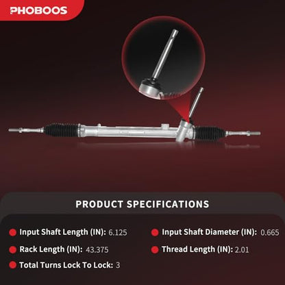 PHOBOOS Manual Steering Rack and Pinion Fit for Nissan Rogue - size: 48001JD90B